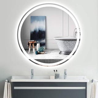 LED Bathroom Mirror Round Vanity Mirror, Dimmable, Led Wall Mirror for ...