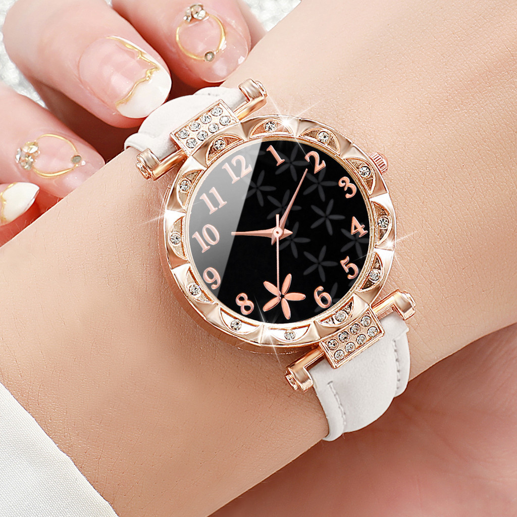 Latest Friendship Woman Watch Exquisite Leather Strap Flower Dial ...
