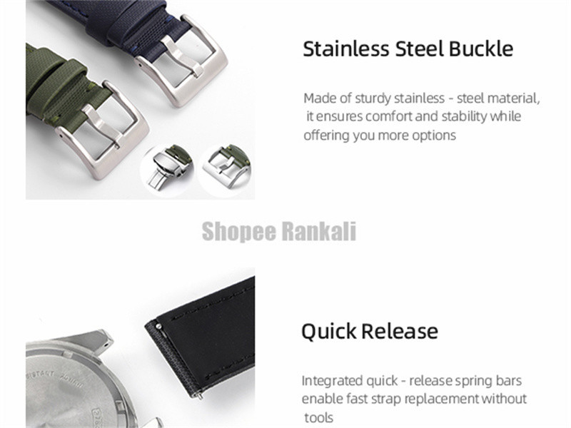 High Quality Nylon Leather Watch Strap 20mm 22mm Quick Release ...