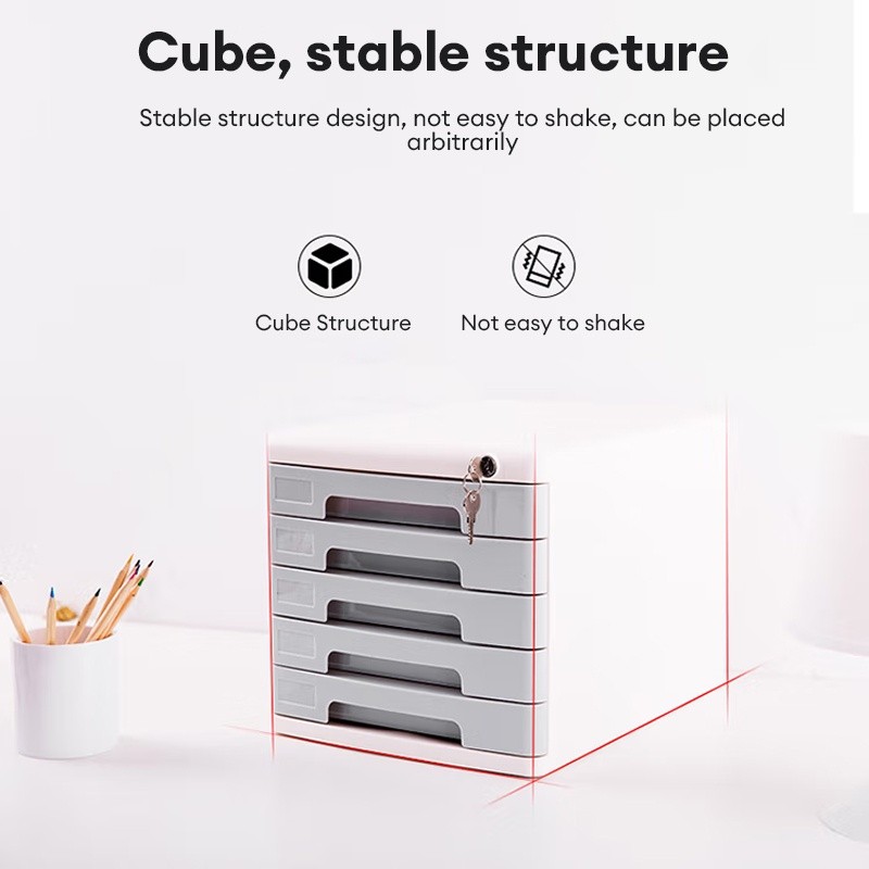 Deli 5 Drawers File Organizer Cabinet 9779 Desktop Document Storage ...