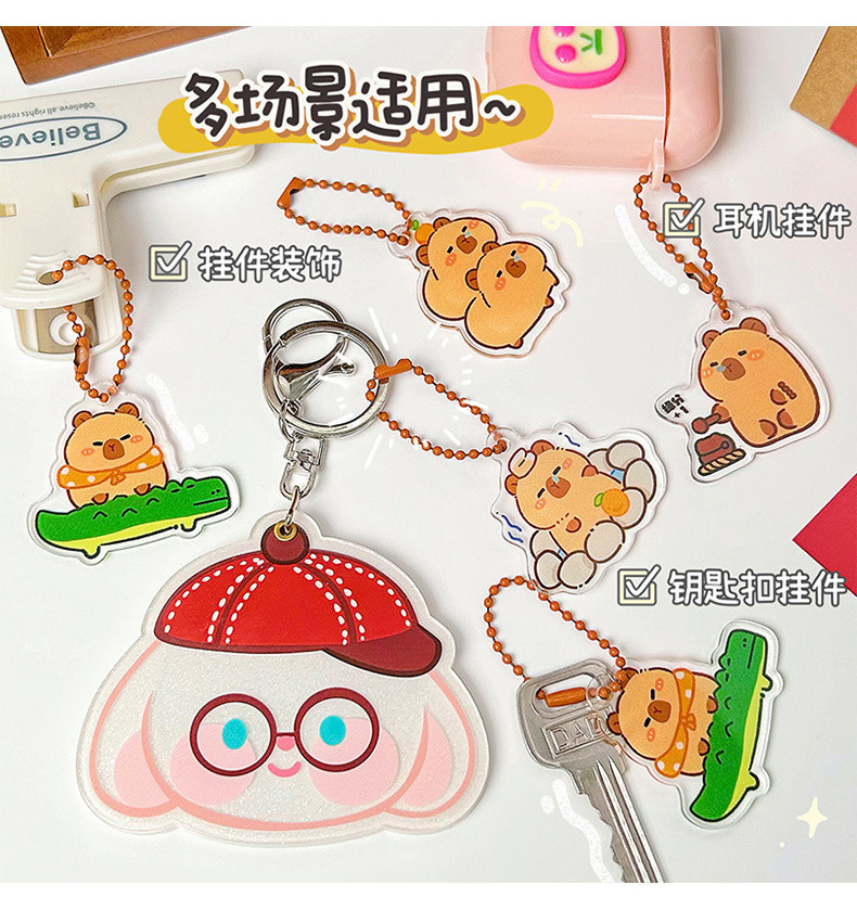 Kapibara Keychain Charm Key Ring Cute Capybara Keychain Pendant Cartoon ...