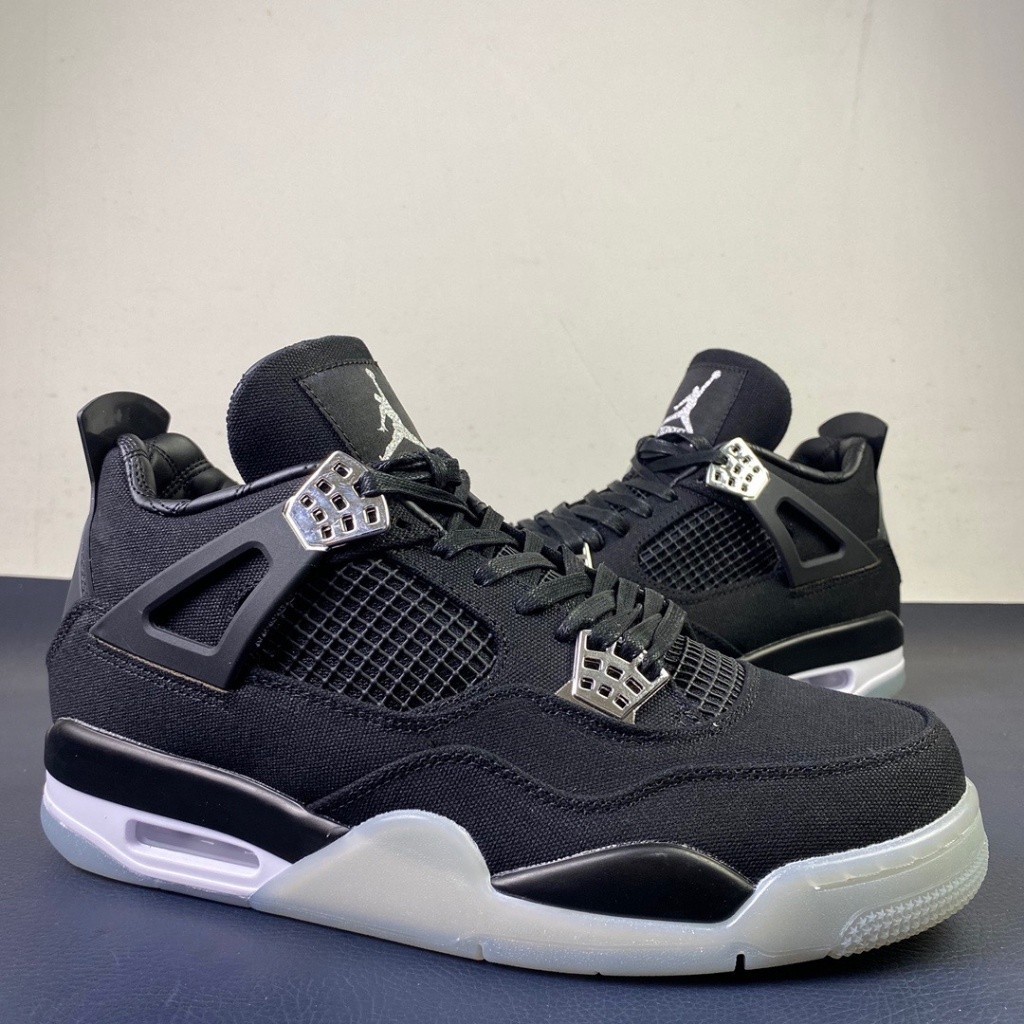 【GD batch】Eminem x Carhartt x Air Jordan 4 Black canvas aj4 sneaker for ...
