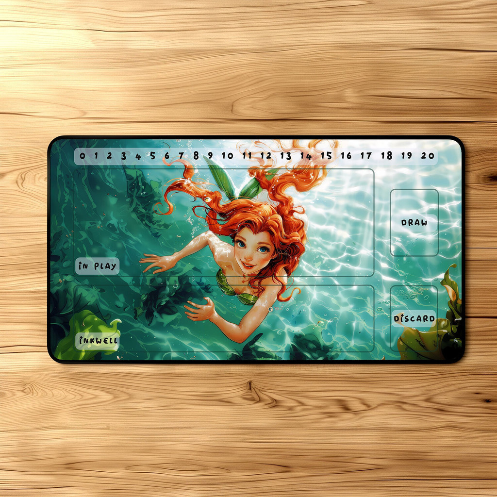 Lorcana Playmat Mermaid Swimming to the Surface Illustration Designer Playmat for TCG