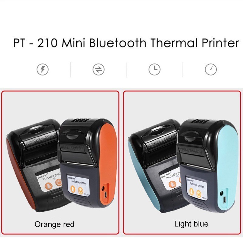 PT-210 Portable Thermal Printer Bluetooth Wireless Receipt Handheld ...