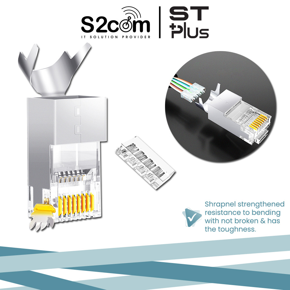 CAT6 CAT6A CAT7 50U 1.45mm RJ45 Shielded Network Plug 1 Pcs | Shopee ...