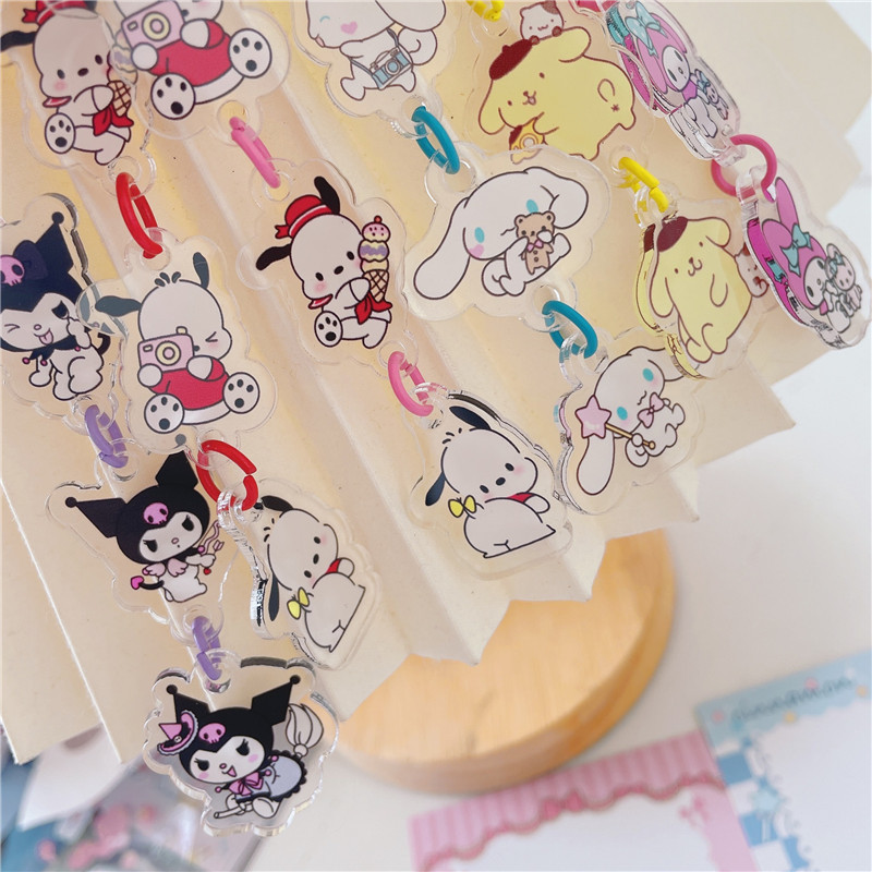 Japanese Cartoon Sanrio Decorative Keychain String Bag Pendant Trinket ...