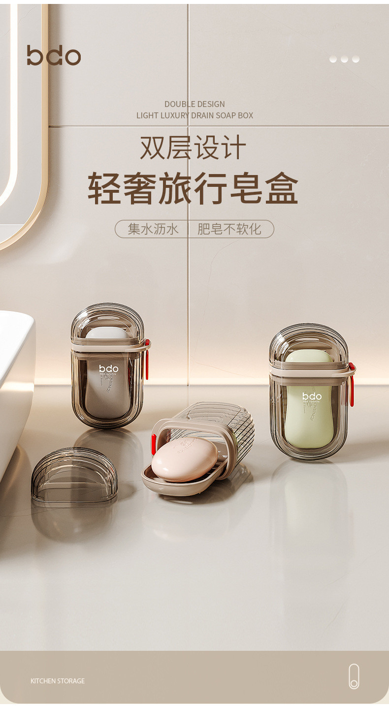 Portable Transparent Soap Box Travel Mini Small Soap Box Sealed Drain ...