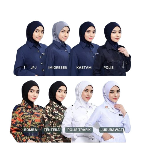 TUDUNG PEGAWAI POLIS PDRM KPDN BOMBA ASKAR RELA NURSE / UNIFORM ...