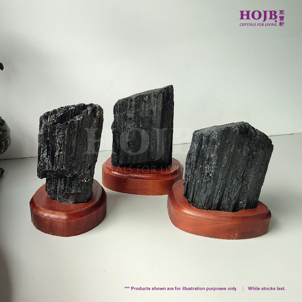 HOJB Brazilian Black Tourmaline Rough Stone Feng Shui Ornament 80-100mm ...
