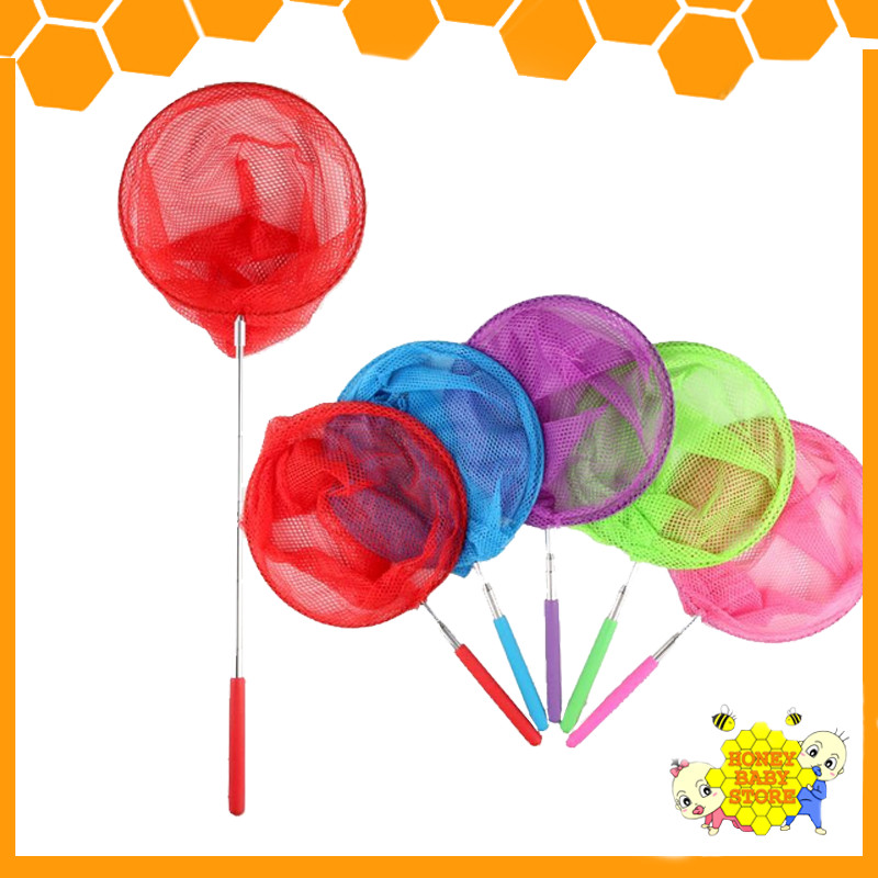 Children's Fishing Net Kids Colourful Extendable Catch Tadpole Fishing ...