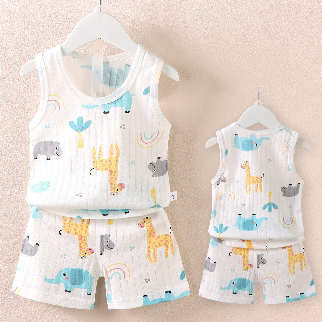 (3m-4yrs)Singlet Set Newborn Clothing Baju Kanak Tanpa Lengan ...