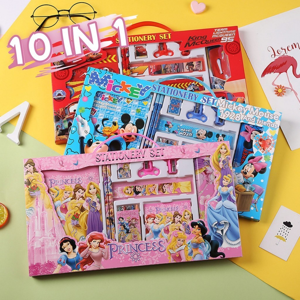 (10 IN 1) Kids Stationery Gift Set Pencil Set Children Notebook Pencil ...