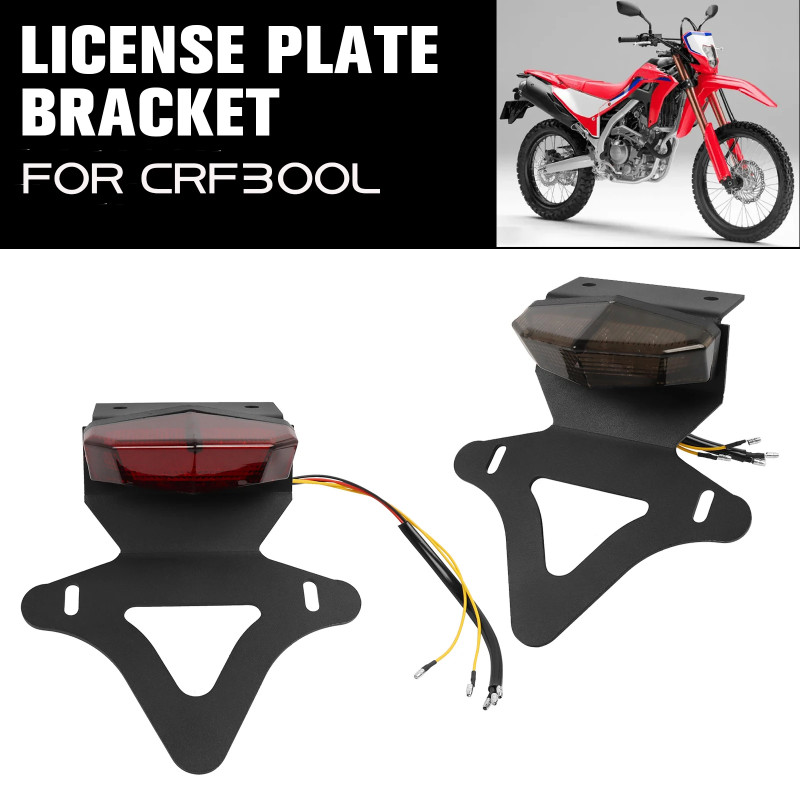 Tail Tidy Per CRF300L & Rally 2021-2023 – Supporto Targa Posteriore Con Luce LED In Acciaio Nero