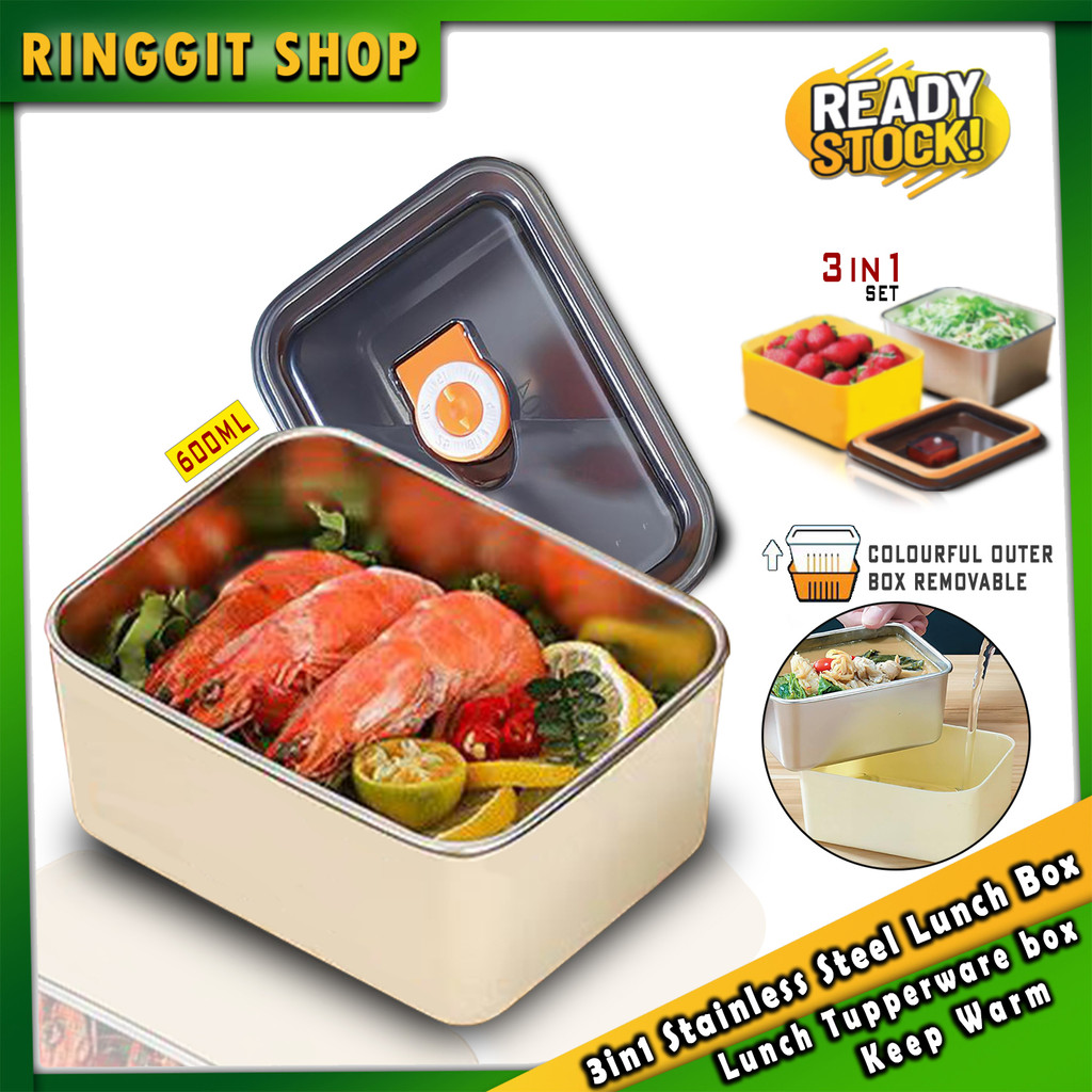 Ringgit Shop 3IN1 Crisper Box 304 Stainless Steel BPA FREE keep Warm ...