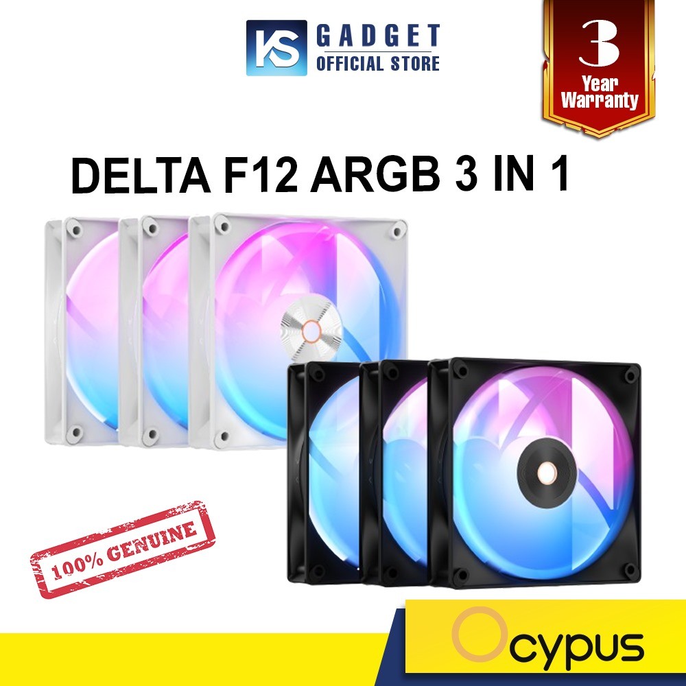 OCYPUS DELTA F12 3 IN 1 ARGB FANS | Shopee Malaysia