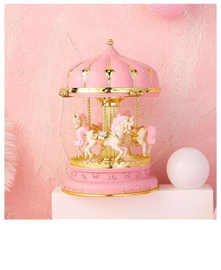 Colorful Flashing Merry-go-round Music Box Music Box Christmas ...