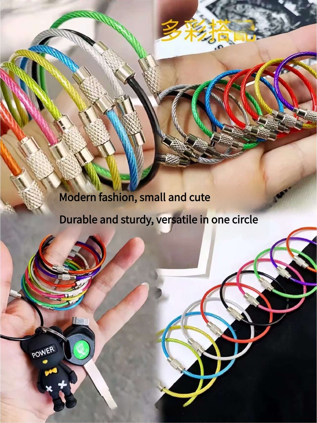 5-10pcs of Candy Color Steel Wire DIY Wire Rope Pendant Rotating Screws ...
