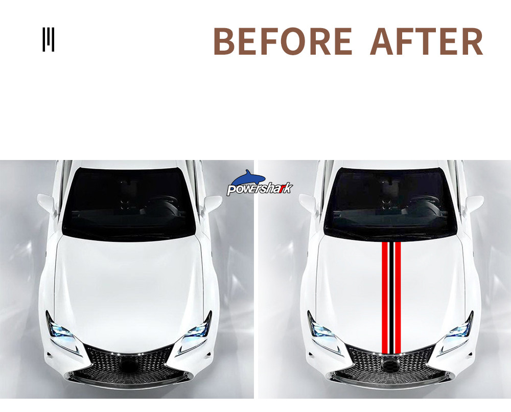 Racing Car Hood Bonnet Stripes Sticker Engine Cover Decal For Lexus CT ...
