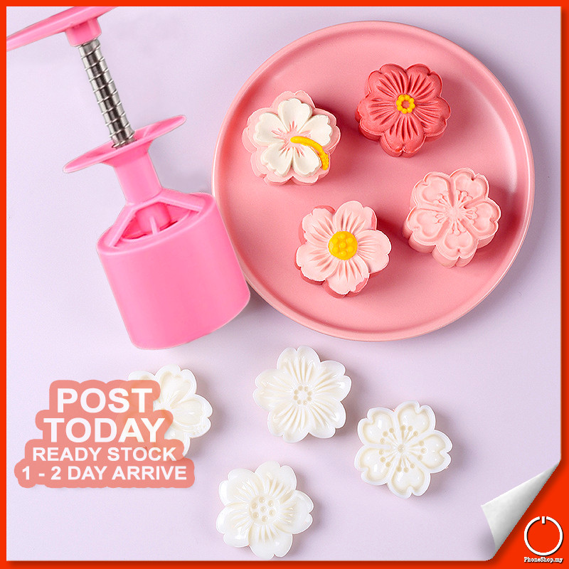 𝐎𝐍𝐄-𝐏𝐑𝐄𝐒𝐒 𝐄𝐀𝐒𝐄 DIY Hand Press 63g Mooncake Biscuit Mold Pastry Baking ...