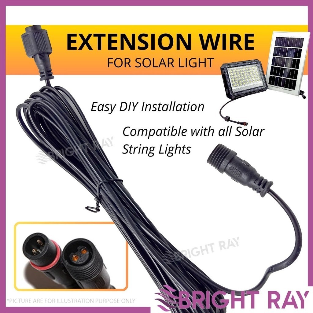 5M Solar Light Extension Cord Waterproof Extension Cable for Solar