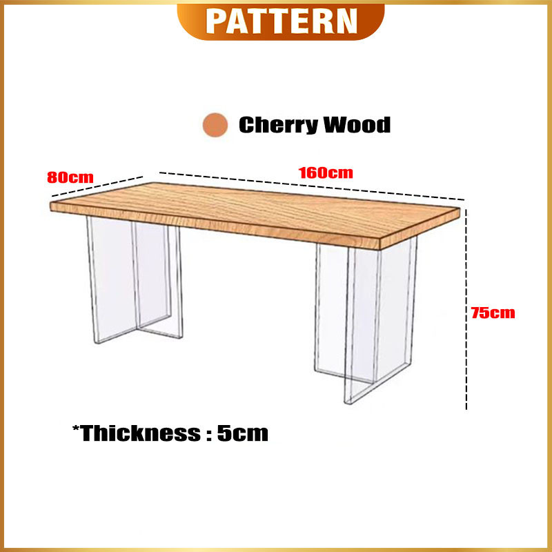 PATTERN Japandi Japanese Style Acrylic Floating Dining Table | Solid ...