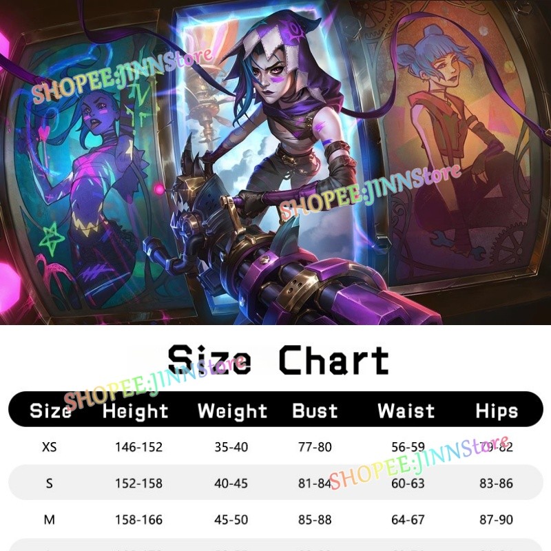 - JINN - Arcane League of Legends JINX Cosplay Costume Arcane Fractured ...