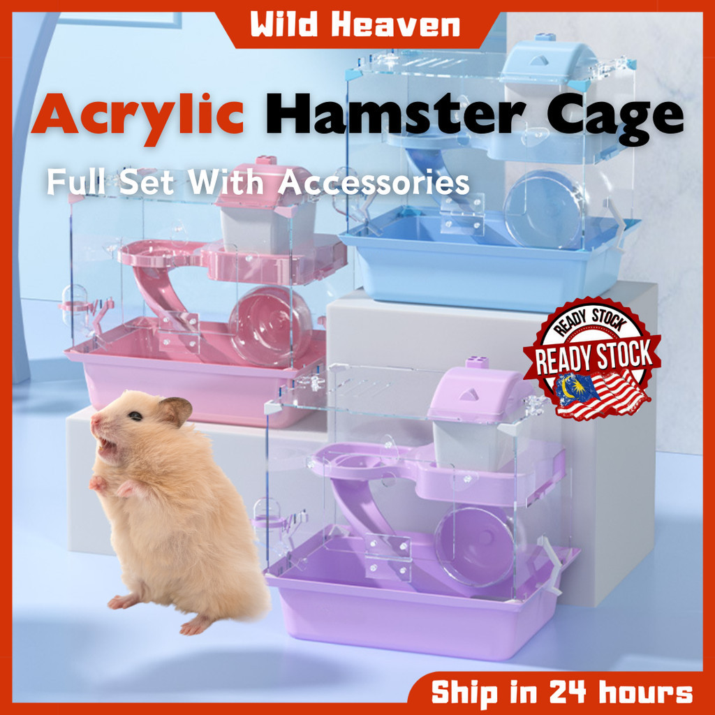 Photo inspiration: Visual Reference: Acrylic Hamster Cage House Transparent Home Full Set With Wheel