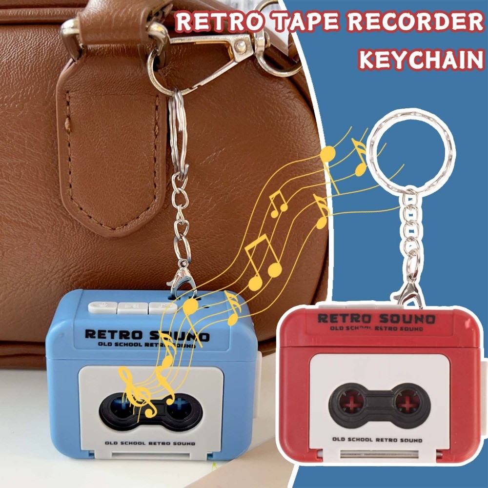 Nostalgia Mini Recorder Fun Pendant Keychain - Retro Radio Shaped ...