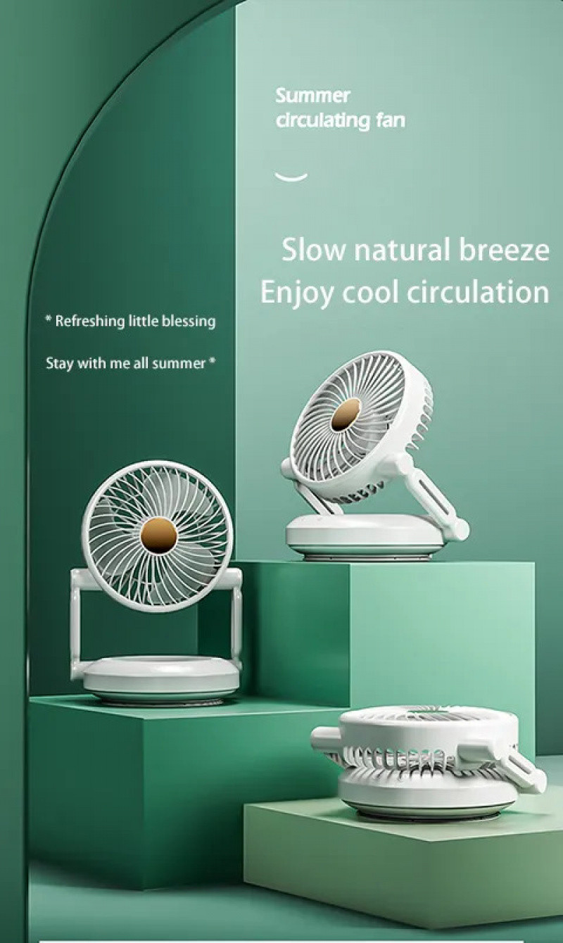 Foldable Desk Fan Table Wall Fan Rechargeable USB Battery 3 Speed ...
