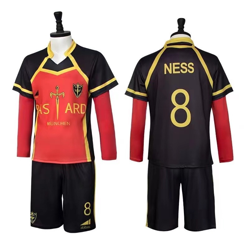 new Anime Blue Lock Bastard Munchen Cosplay Costume Yoichi Isagi Red