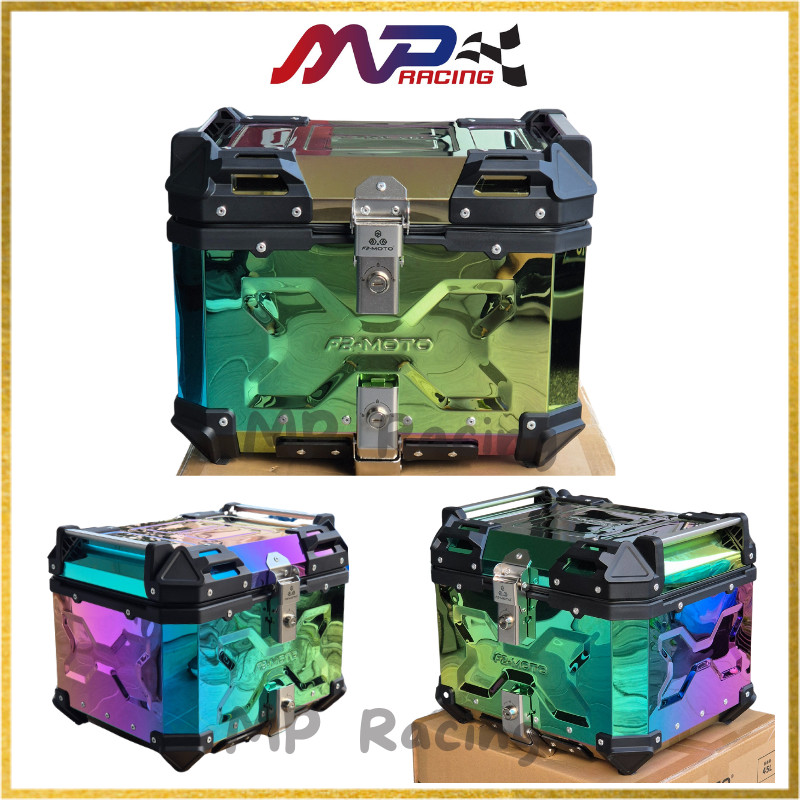 F2 Top Box 45L aluminium,Special chrome color,rainbow colour | Shopee ...