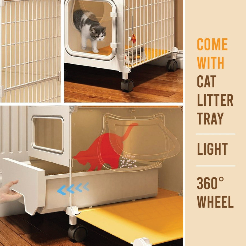 Integrated Litter Box Villa Household Large Indoor Free Space No ...