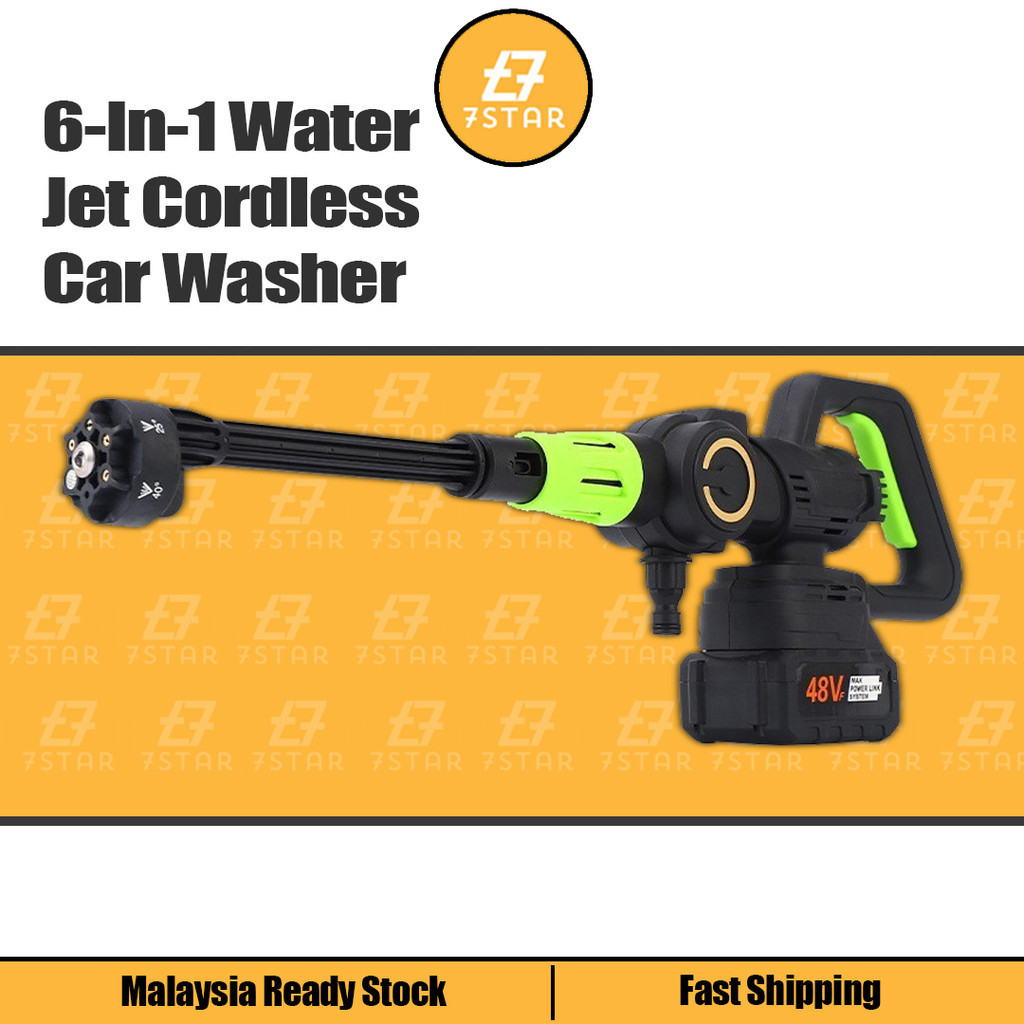 7star 6-In-1 Water Jet Cordless Car Washer High Pressure Battery ...