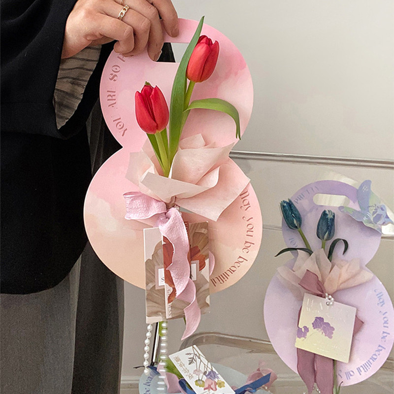 Single Flower Bouquet Handheld Packing Box Flower Wrapping Paper ...