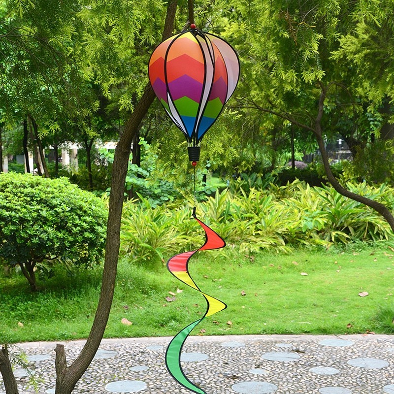 Hot Air Balloon Wind Spinner Rainbow Windmill Colorful Hanging Wind ...