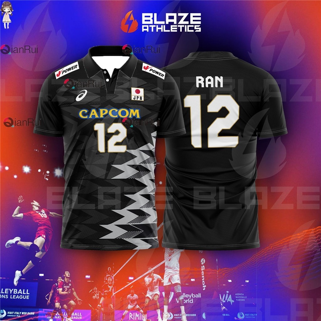 Japan Olympic Volleyball Jersey Nishida Yuji Black Casual Women Men Tshirt(Free name and number