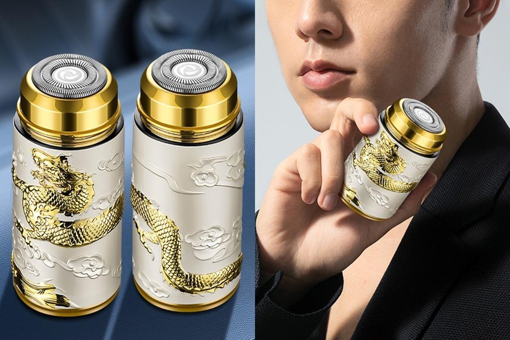 Wet Dry Use Electric Razor Portable Usb Shaver Dragon Carved Electric ...
