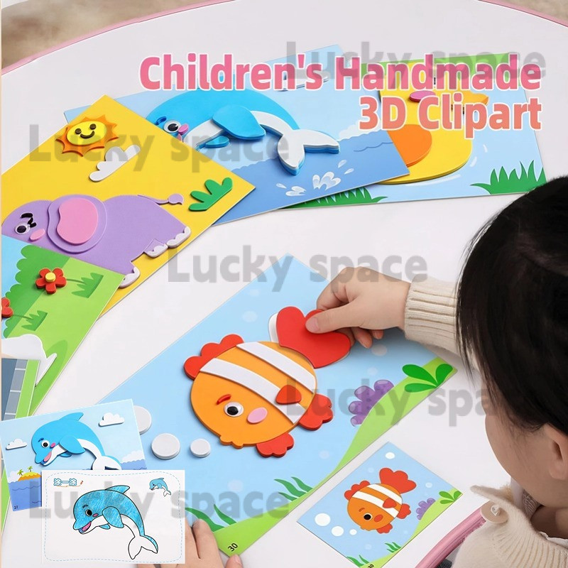 3D EVA Foam DIY Sticker Art Craft Kits For Kids Girl Boy Cute Cartoon ...