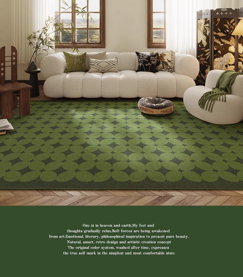 Small Fresh Green Crystal Velvet Carpet Bedroom Bedside Blanket Living