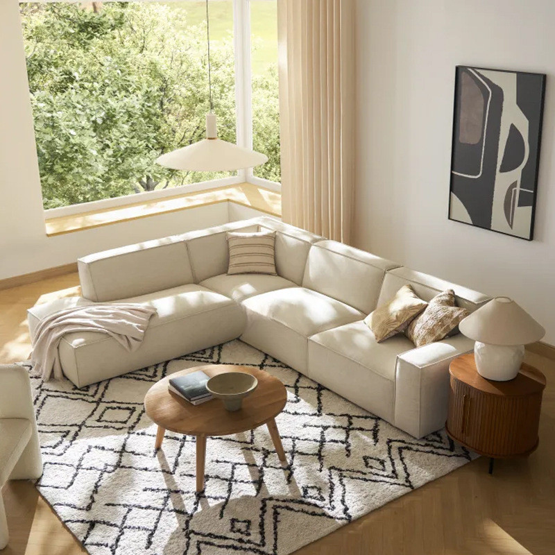 Photo inspiration: Italian Straight Sofa Set Row Minimalist Module Living Room Combination Photo Inspiration