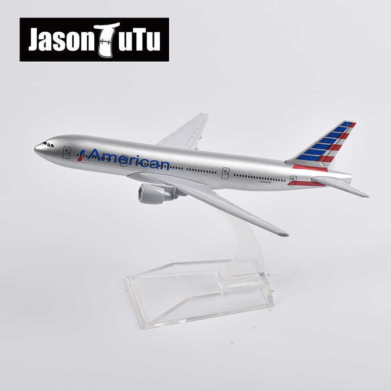 JASON TUTU 16cm American Airlines Boeing 777 Plane Aircraft Diecast ...