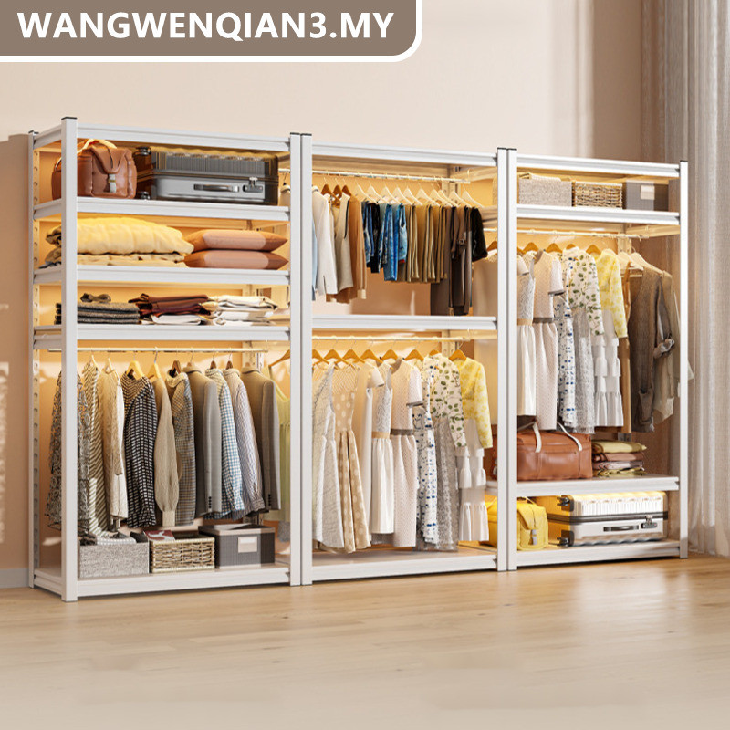 Wardrobe Wardrobe Multi-level Open Style Storage Rack Bedroom Simple ...