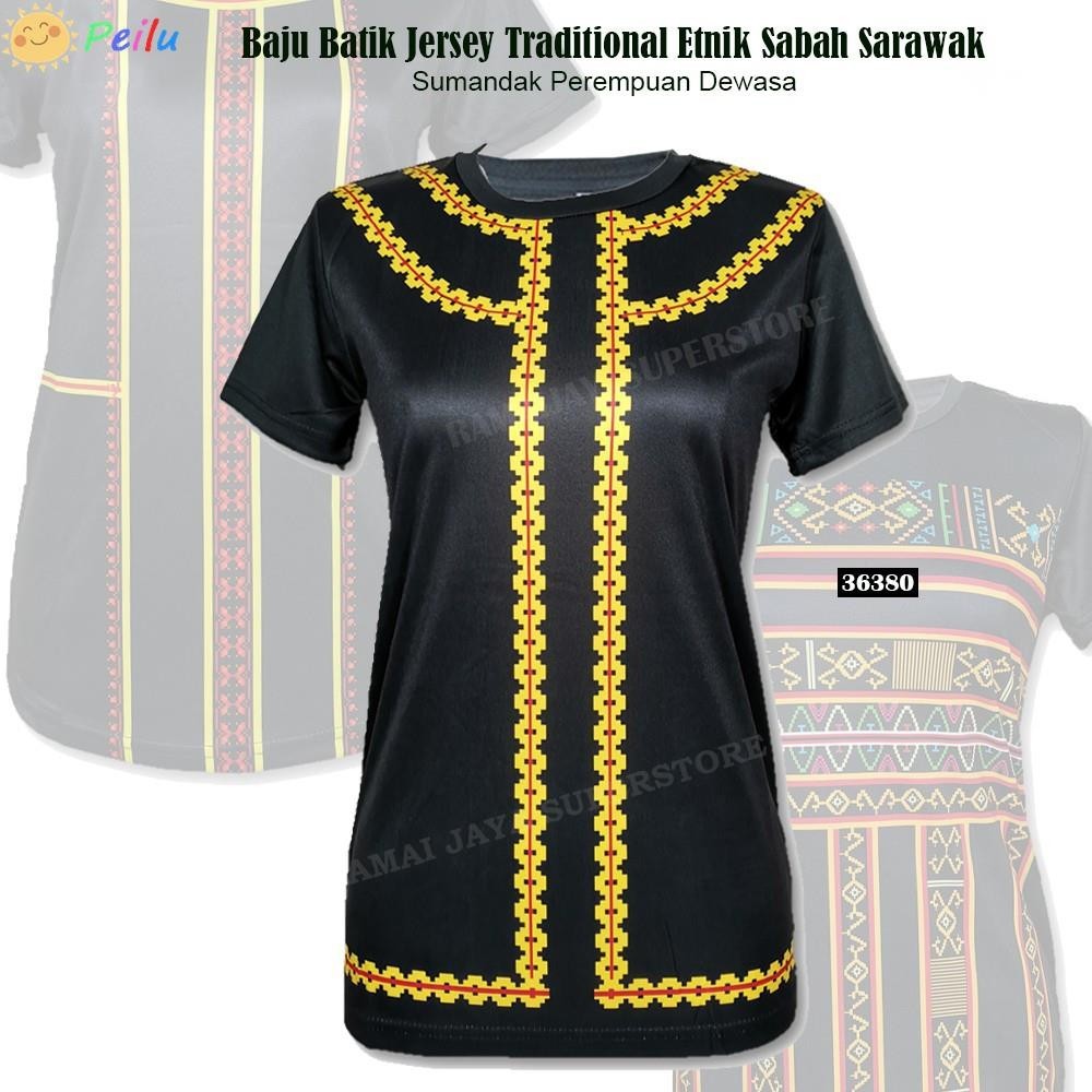 2024 (Small Cutting) Baju Batik Jersey Traditional Etnik Sabah Sarawak ...