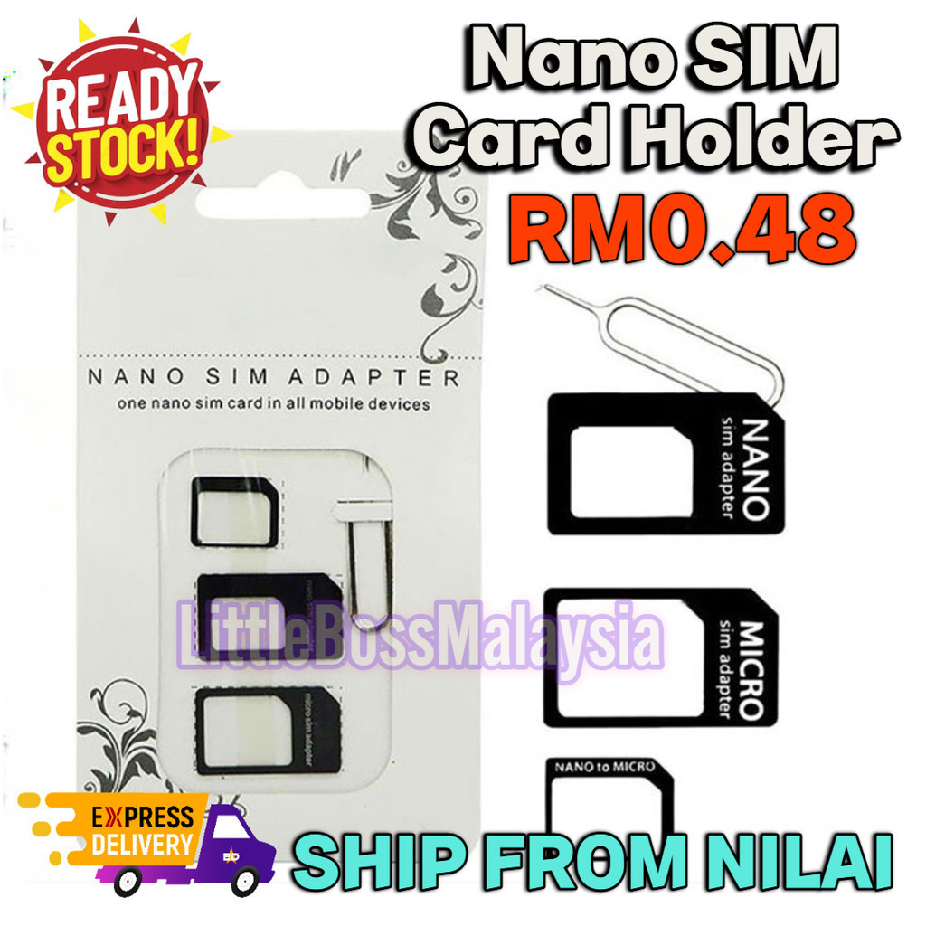 🔥4 𝒊𝒏 1🔥Nano SIM Card Holder Universal Adapter Converter Kit Nano To ...