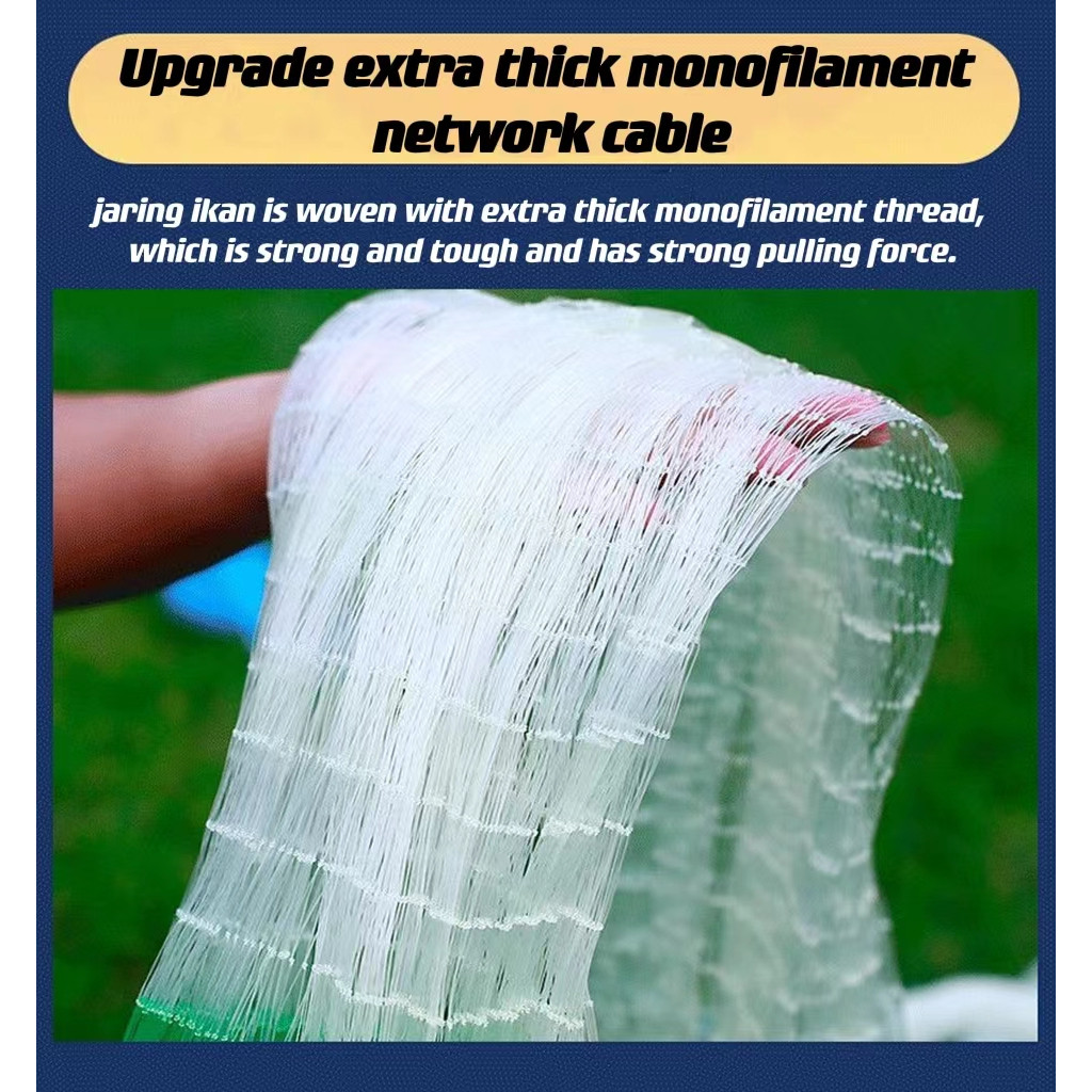 5/7/9/10 kaki Jala jaring ikan fishing net bubu ikan hand casting nylon ...