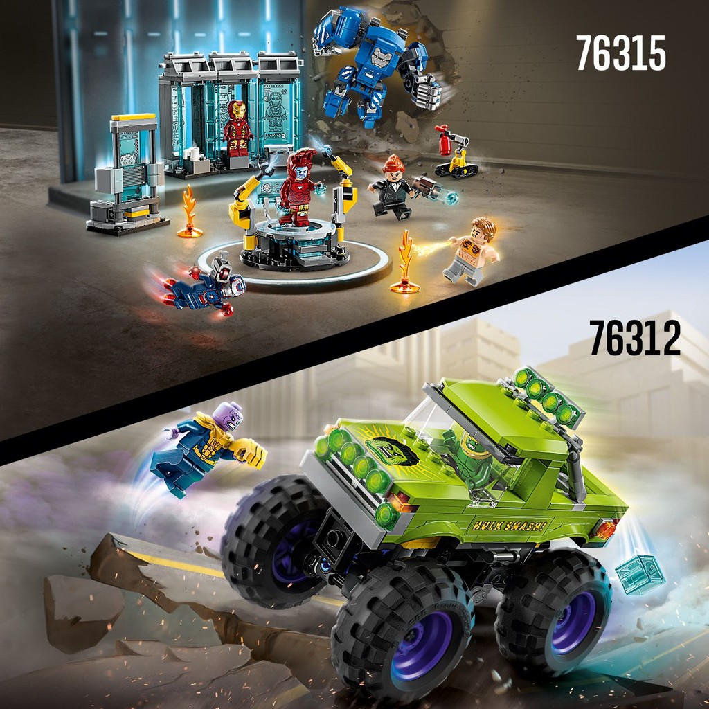 LEGO 76315 Marvel Super Heroes Iron Man's Laboratory: Hall of Armor ...