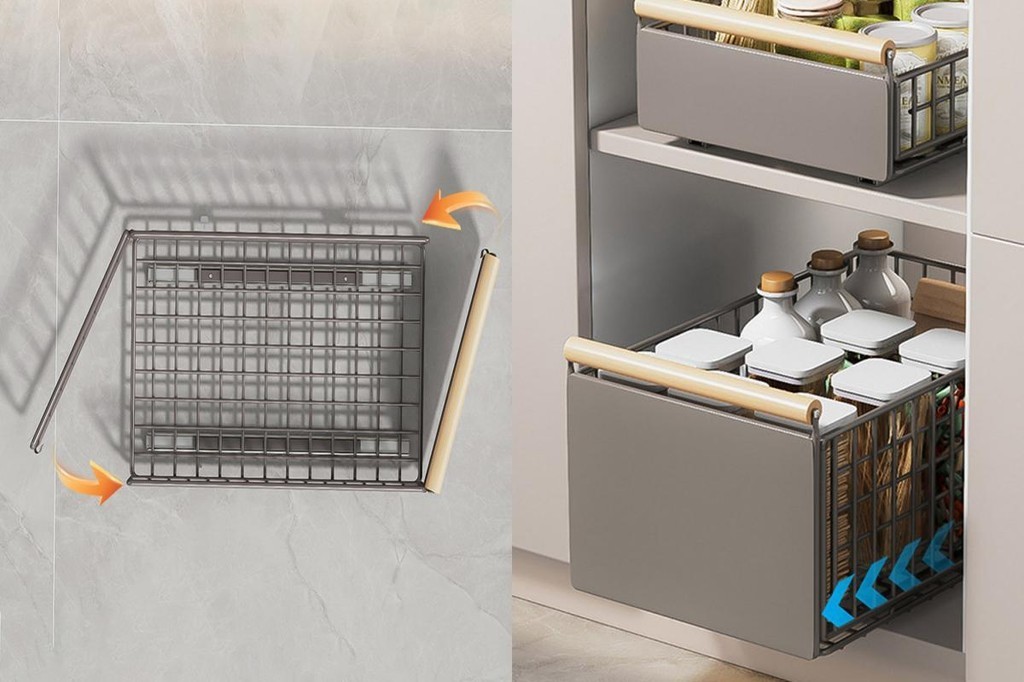 [Nice] Kitchen Storage Rack Cabinet Drawer Organizer Foldable Spice ...