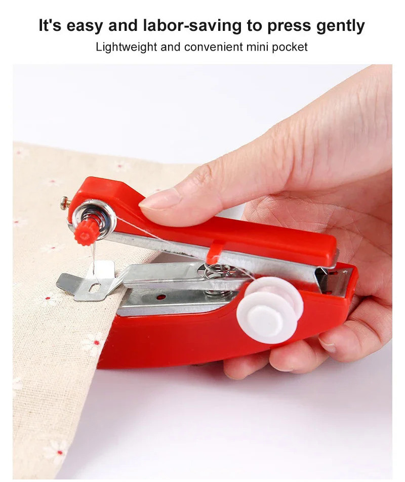 Protable Handheld Sewing Machine Clothes Fabrics DIY Stitchin Sew Tool ...