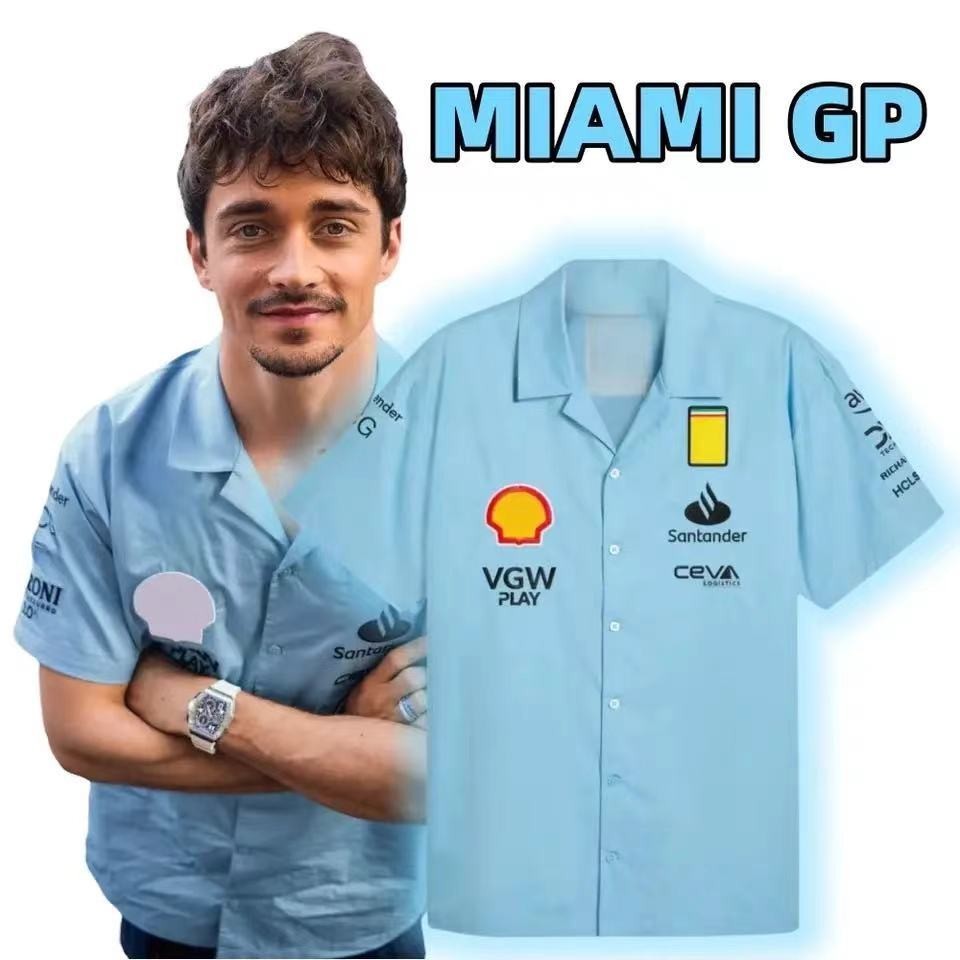 Scuderia SF Team 2024 Charles Leclerc Miami GP Blue Shirt F1 Uniform