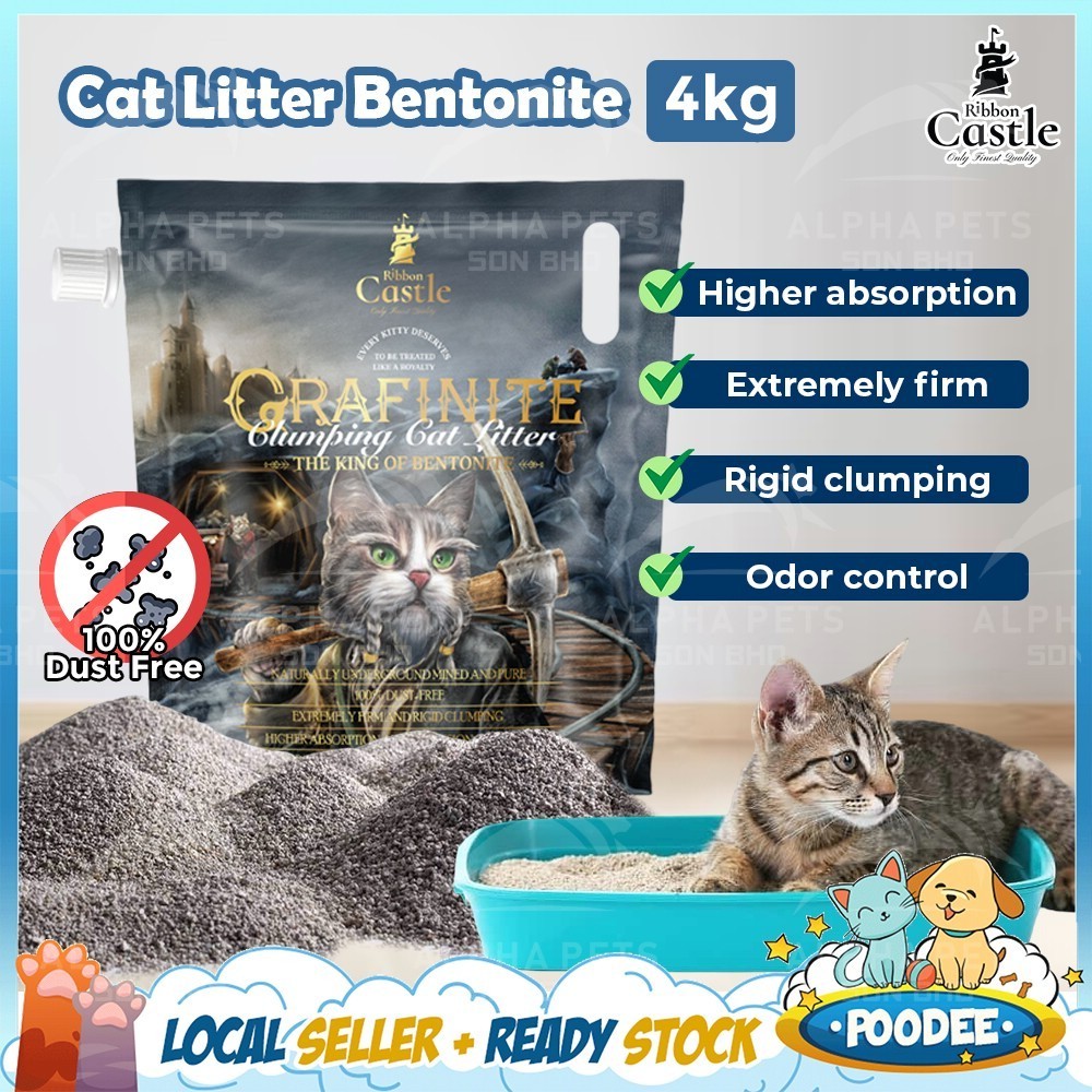 POODEE GRAFINITE 4KG 100% Dust Free Premium Quality Clumping Volcanic ...